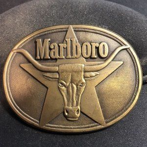 Vintage Philip Morris Vintage 1987 Solid Brass Marlboro Belt Buckle